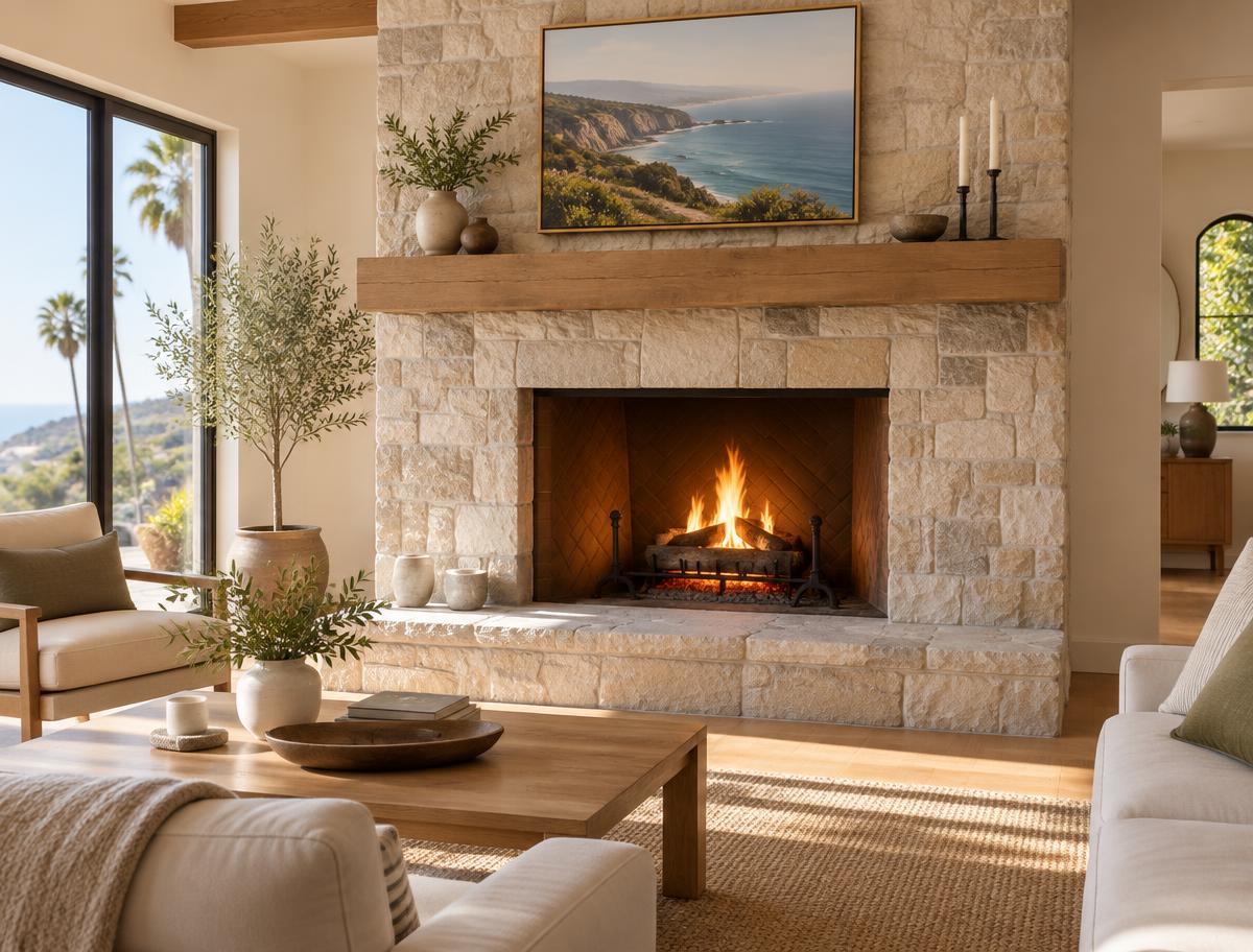Clean, safe fireplace after chimney service in Los Angeles, CA